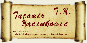 Tatomir Mačinković vizit kartica